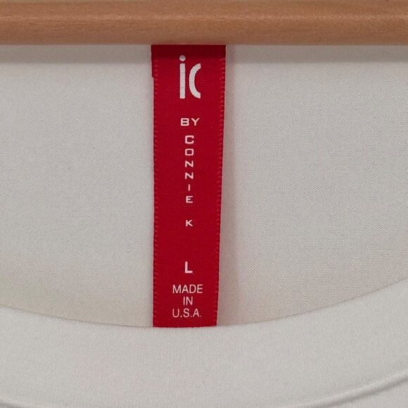 Ic By Connie K Cream Tunic Top size large womens Polyester/Spandex - Picture 2 of 11